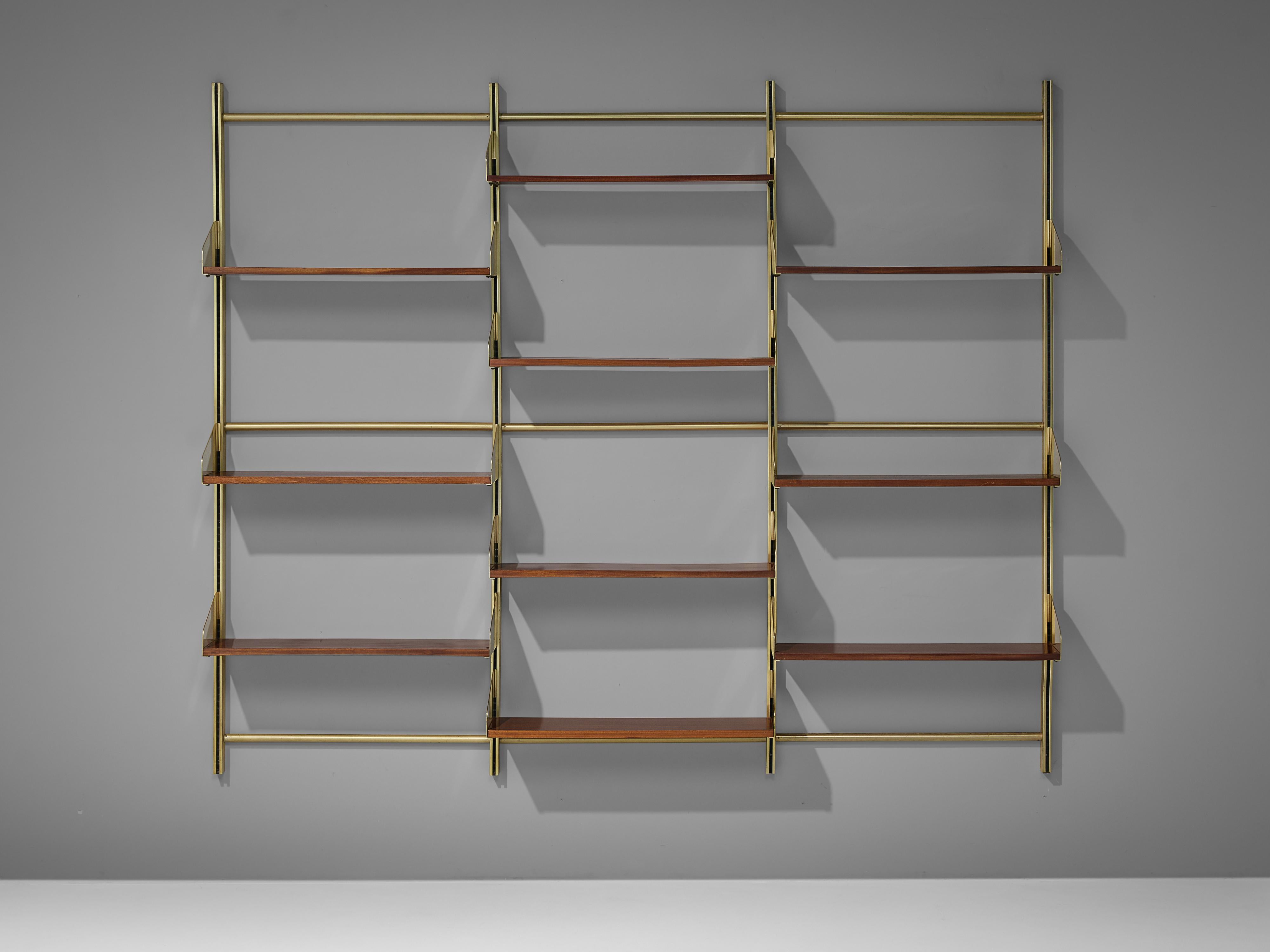 Feal Wall Unit in Teak and Brass 3