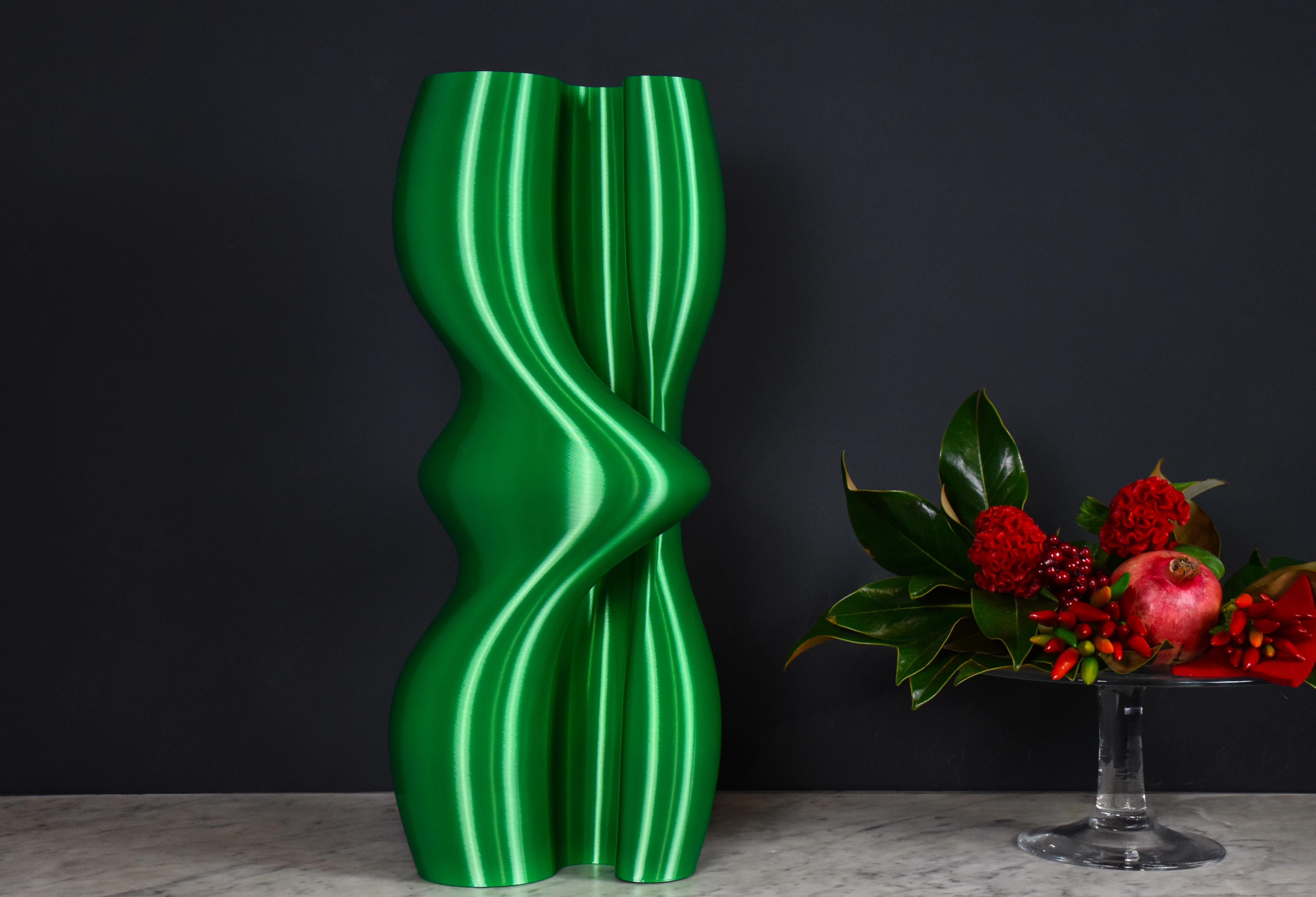 Post-Modern Feeling, Green Contemporary Sustainable Vase-Sculpture