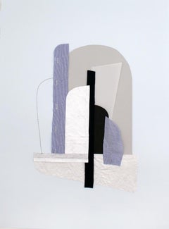 "Behind the Columns" Contemporary, Abstract, Architectural, Mixed Media