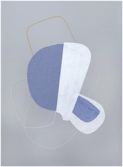 "It Was Me Not You, " Contemporary, Abstract, Textile, Fabric, Collage on Paper