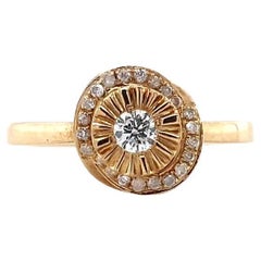 Fei Liu 0.099ct Diamond 9 Karat Yellow Gold Engagement Ring - Size M