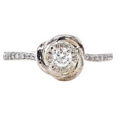 Fei Liu 0.112ct Diamond 9 White Yellow Gold Engagement Ring - Size M1/2