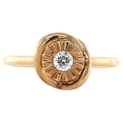 Fei Liu 0.117ct Diamond 9 Karat Yellow Gold Engagement Ring - Size M