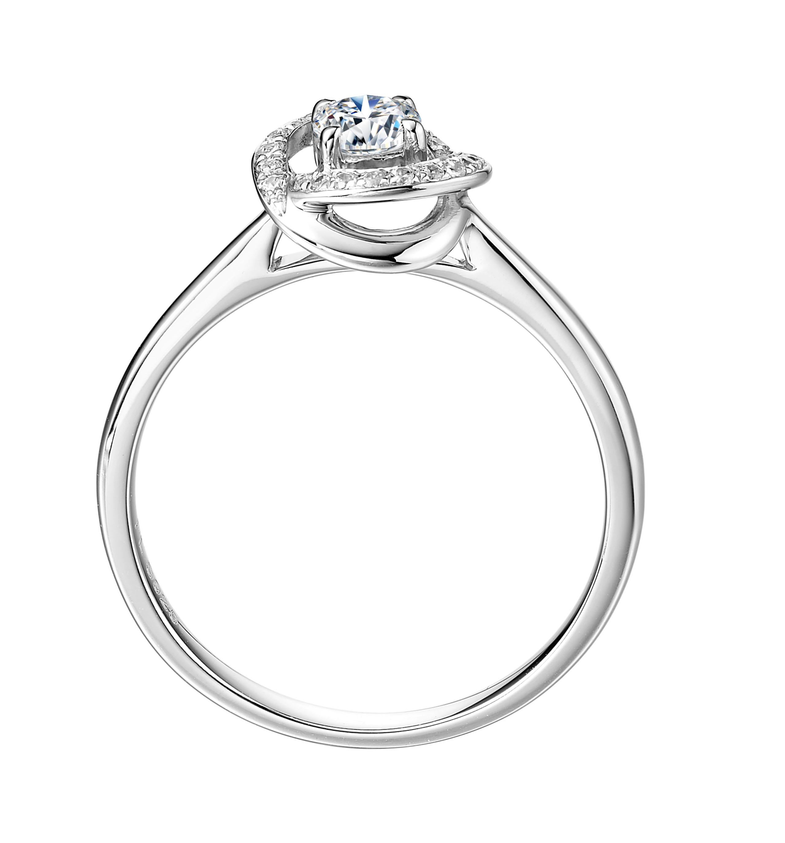 Contemporary Fei Liu 0.15ct Diamond 0.030xt Halo Platinum Aurora Engagement Ring - Size N For Sale