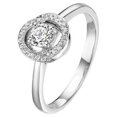 Fei Liu 0.15ct Diamond 0.030xt Halo Platinum Aurora Engagement Ring - Size N