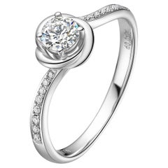 Fei Liu 0.15ct Diamond Platinum Aurora Engagement Ring - Size L (Approx 5.75)