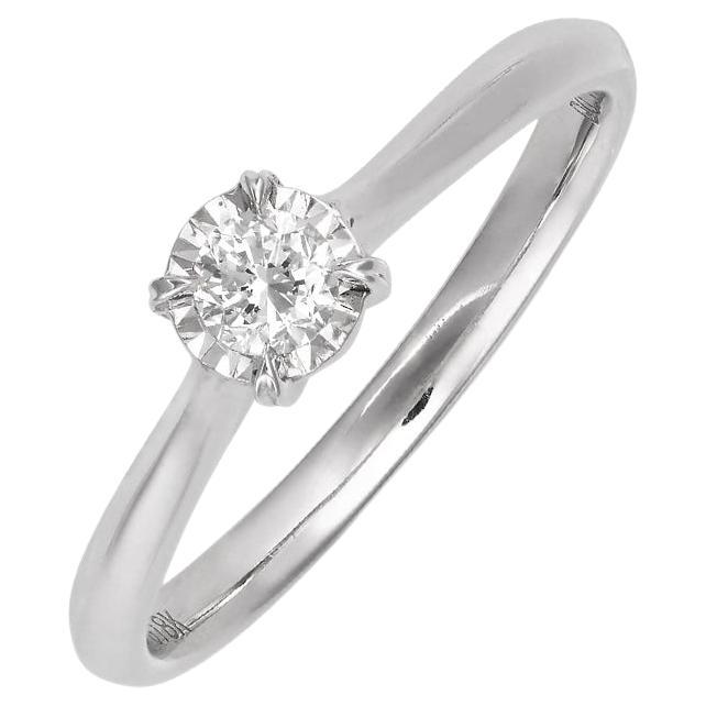 Fei Liu Anillo de compromiso de oro de 18 quilates con un diamante de 0,176 ct - Talla L (aprox. 5,75 US)