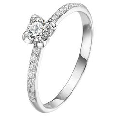 Fei Liu 0.25ct Diamond 18 Karat Gold Engagement Ring - Size K (Approx. 5.25 US)