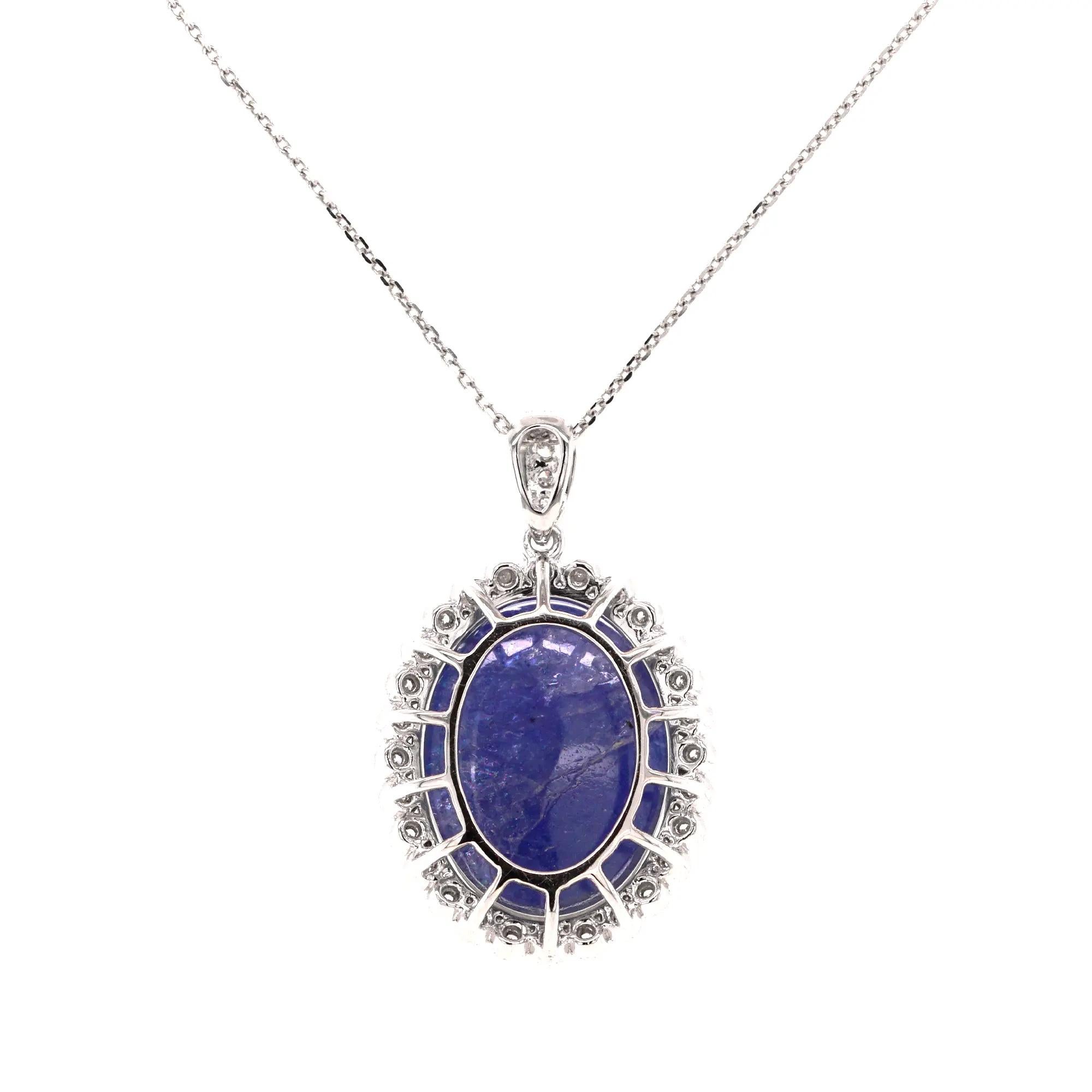 Contemporaneo Collana con ciondolo in platino Fei Liu con tanzanite e diamanti da 13,82 carati in vendita