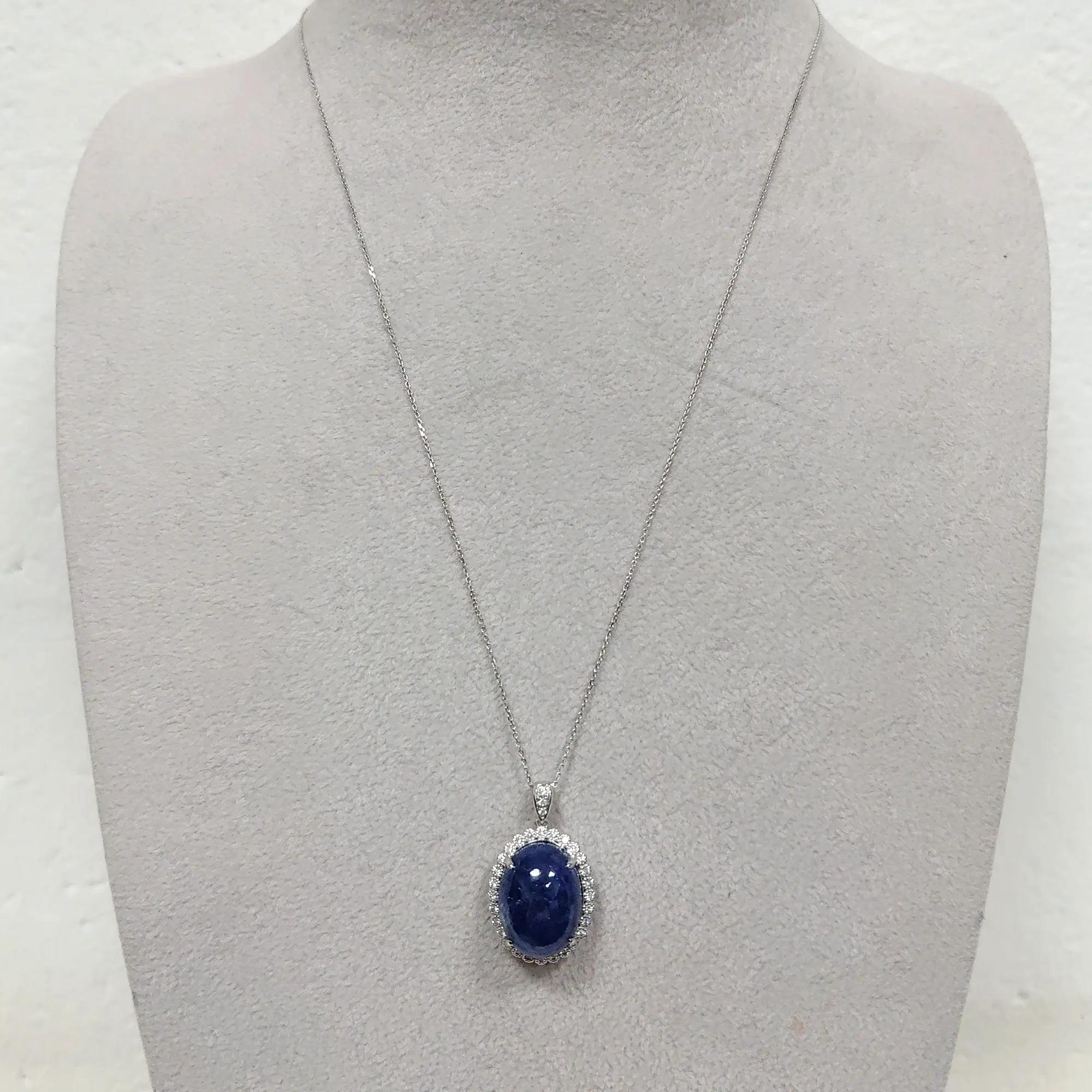 Collana con ciondolo in platino Fei Liu con tanzanite e diamanti da 13,82 carati In condizioni Nuovo in vendita a Birmingham, GB