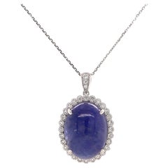 Collana con ciondolo in platino Fei Liu con tanzanite e diamanti da 13,82 carati