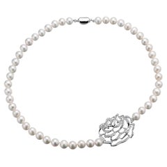 Rose 16-Inch Single Strand Freshwater Pearl Necklace Sterling Silver