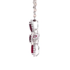 Fei Liu 1.76ct Ruby and Diamond Platinum Cross Pendant