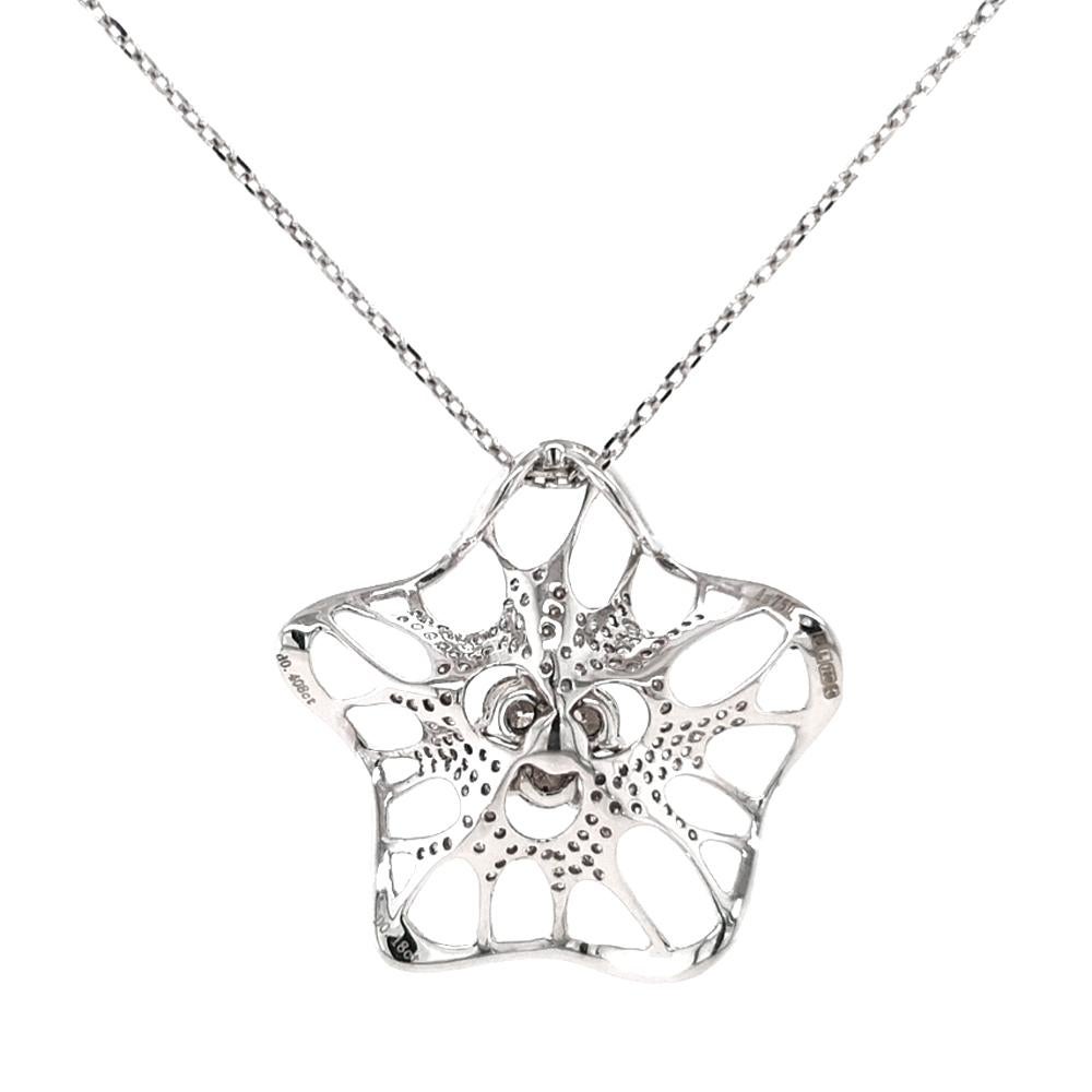 Contemporaneo Fei Liu, ciondolo a forma di fiore solitario in oro bianco 18 carati Allure