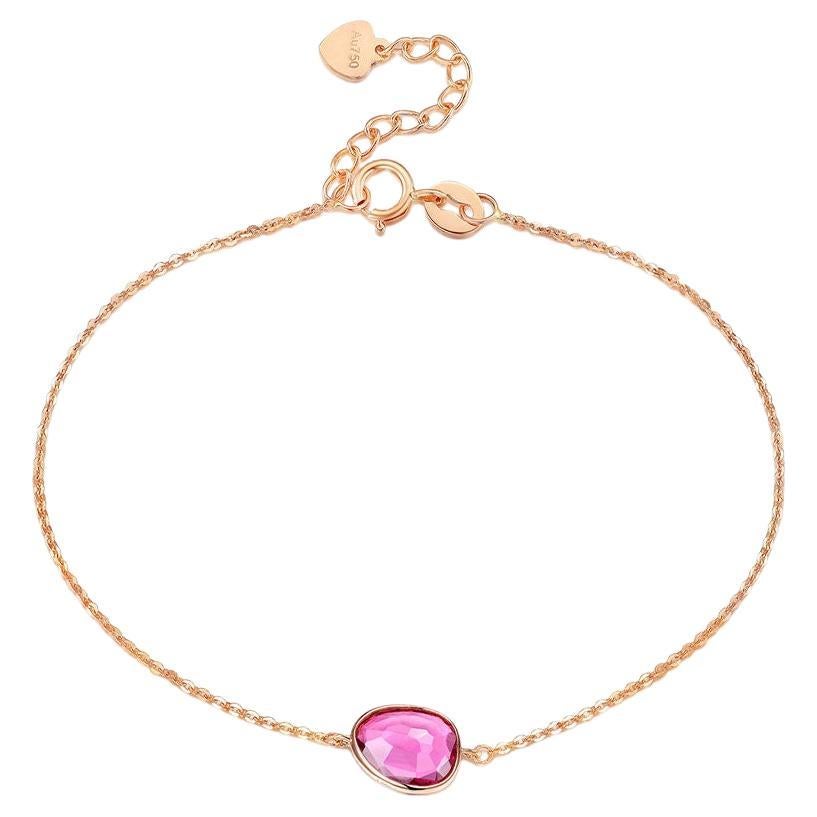 Fei Liu 1ct Rubellit 18 Karat Roségold Armband - 6,5" mit 2" Verlängerung