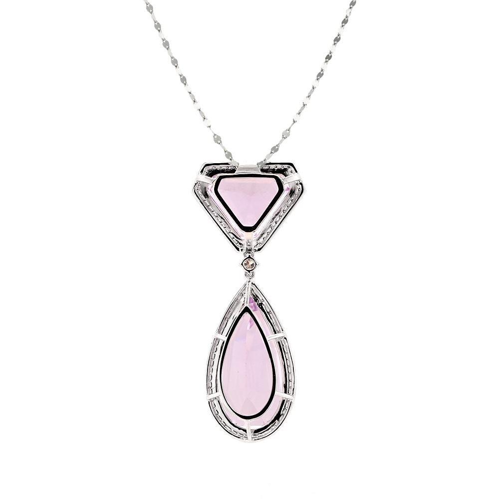 Contemporain Collier pendentif en platine Fei Liu 34,61ct Kunzite et diamant en vente