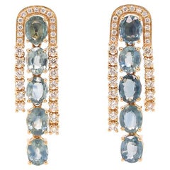 Fei Liu - Orecchini a goccia con zaffiro blu 4,58ct Vari-Hue e diamanti 14 carati
