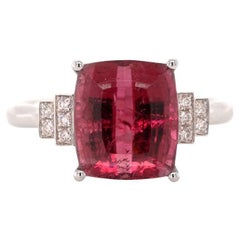 Anello Fei Liu 5,249ct Rubellite e diamanti in oro bianco 18 carati