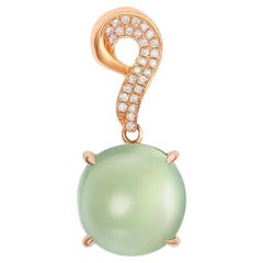 Colgante Fei Liu de oro rosa de 18 quilates con prehnita y diamantes de 6,127 ct