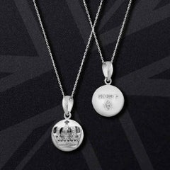 Fei Liu 925 Sterling Silver Embossed Royal Crown Pendant Charm
