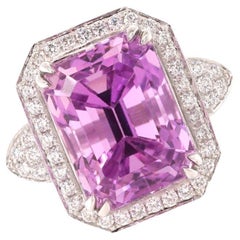 Fei Liu 9.44ct Kunzite and Diamond Platinum Ring