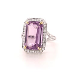Fei Liu Bague cocktail en platine 9,8ct Kunzite et diamant