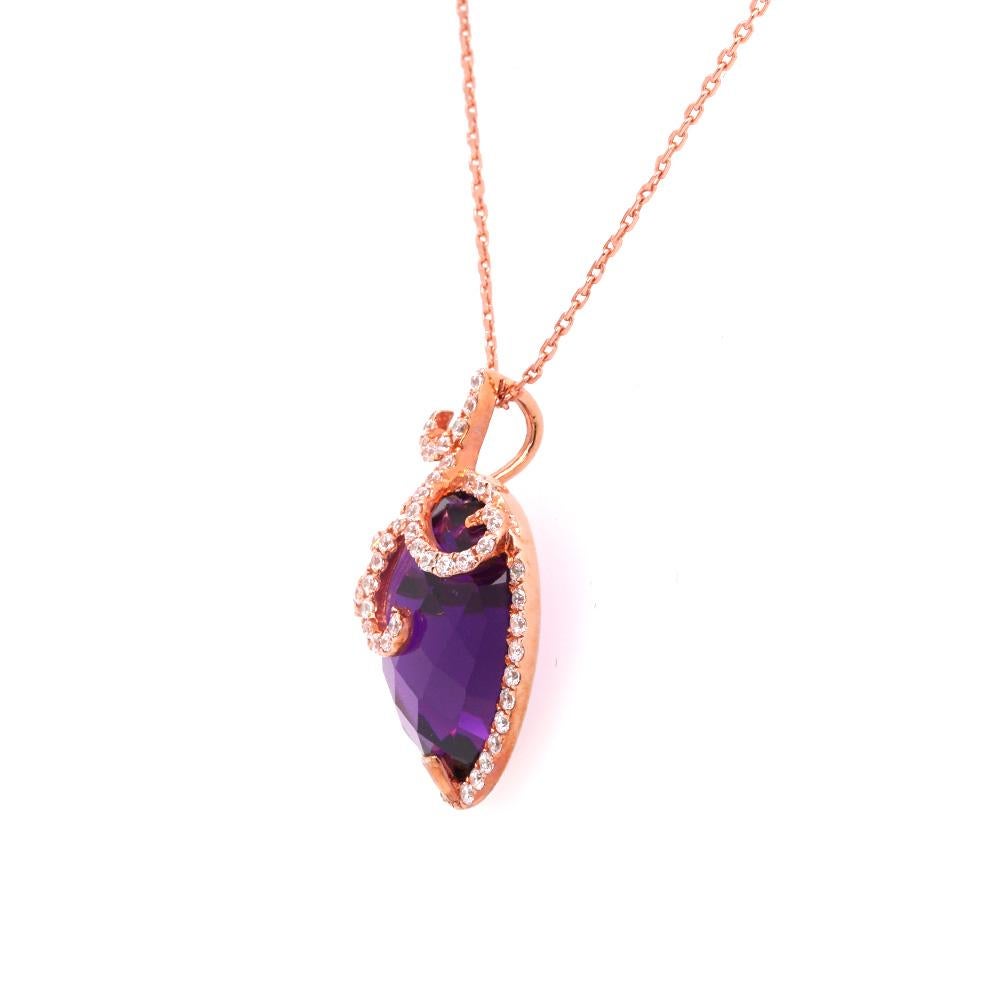 The silver Whispering collection redefines the sumptuous luxury provided by its fine jewellery counterpart, with its exotic shapes derived from the decadent orchid flower. Whispering stud pendant featuring a central purple amethyst and twirls of