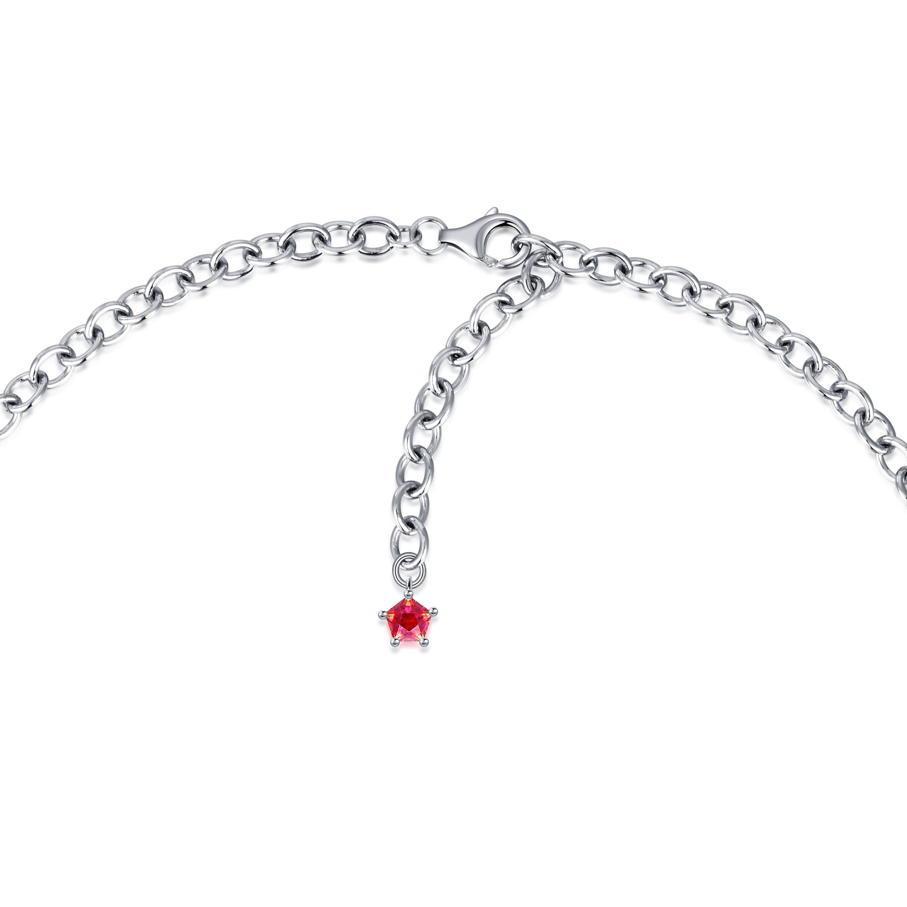 Brilliant Cut Fei Liu Bicolour Pentagon Star Cubic Zirconia Sterling Silver Choker Necklace For Sale