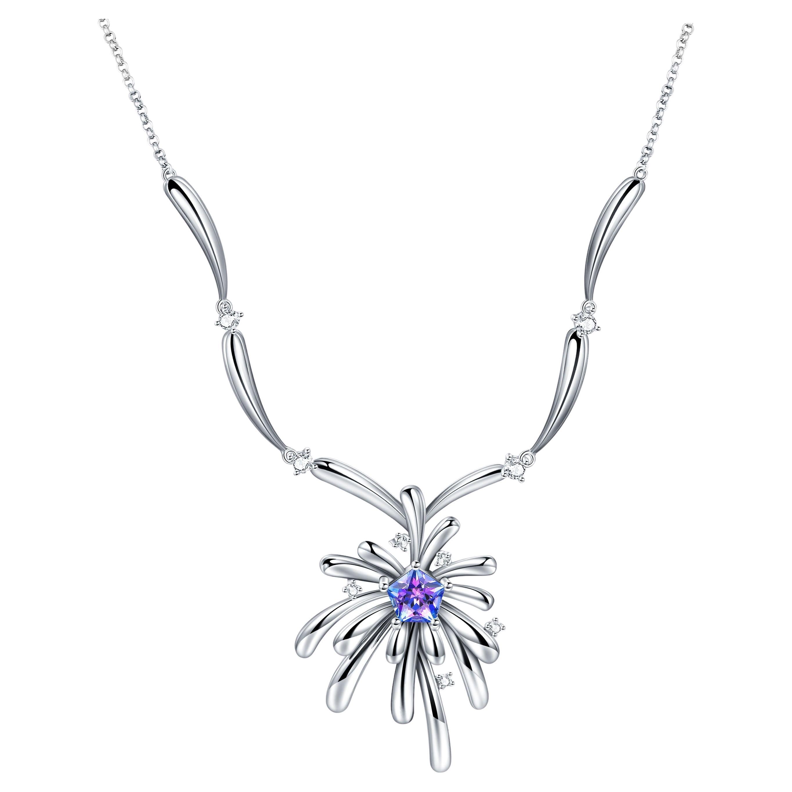 Fei Liu Collier en argent bicolore avec étoile pentagonale en zircon cubique en vente