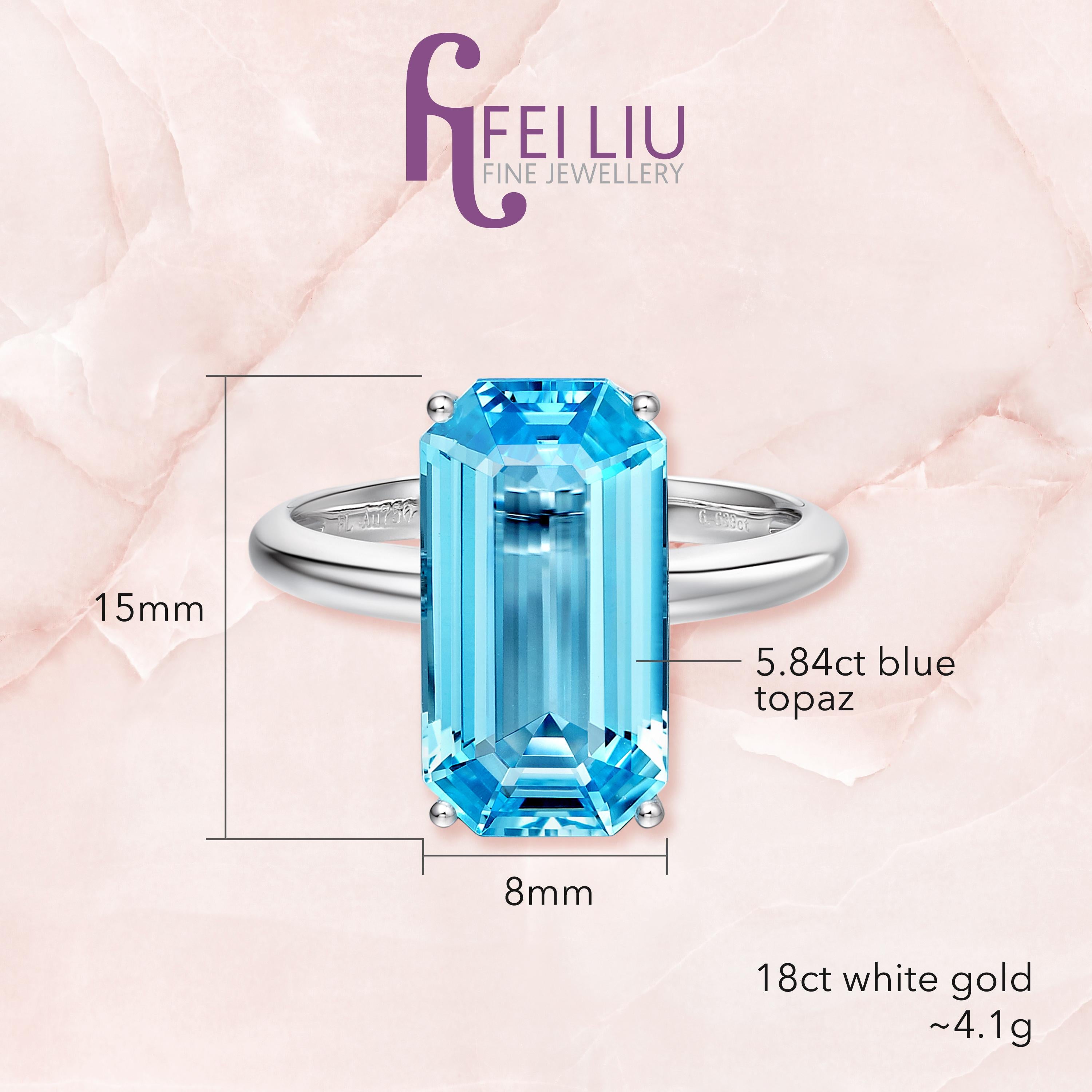 Contemporary Fei Liu Blue Topaz White Gold Ring