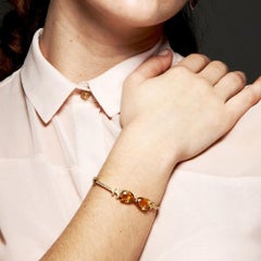 Bracelet jonc Fei Liu en argent plaqué or jaune 925 avec citrine et zirconia cubique