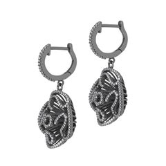 Fei Liu Cubic Zirconia Black Rhodium Sterling Silver Drop Earrings