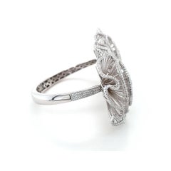 Fei Liu Bracciale con motivo grande in argento 925 placcato in rodio con zirconi