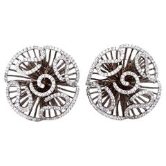 Fei Liu Cubic Zirconia Rhodium-Plated Sterling Silver Statement Clip-On Earrings