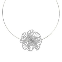 Fei Liu Cubic Zirconia Rhodium-Plated Sterling Silver Statement Collar Necklace