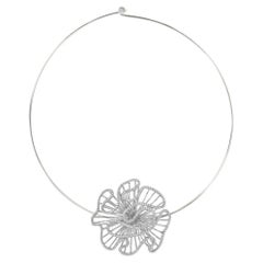 Statement-Halskette aus rhodiniertem Sterlingsilber mit Zirkon im Fei Liu-Schliff