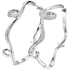 Fei Liu Cubic Zirconia Sterling Silver Endless Hoop Earrings