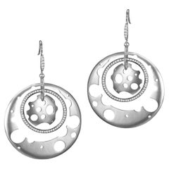 Boucles d'oreilles pendantes cinétiques Fei Liu Cubic Zirconia en argent sterling