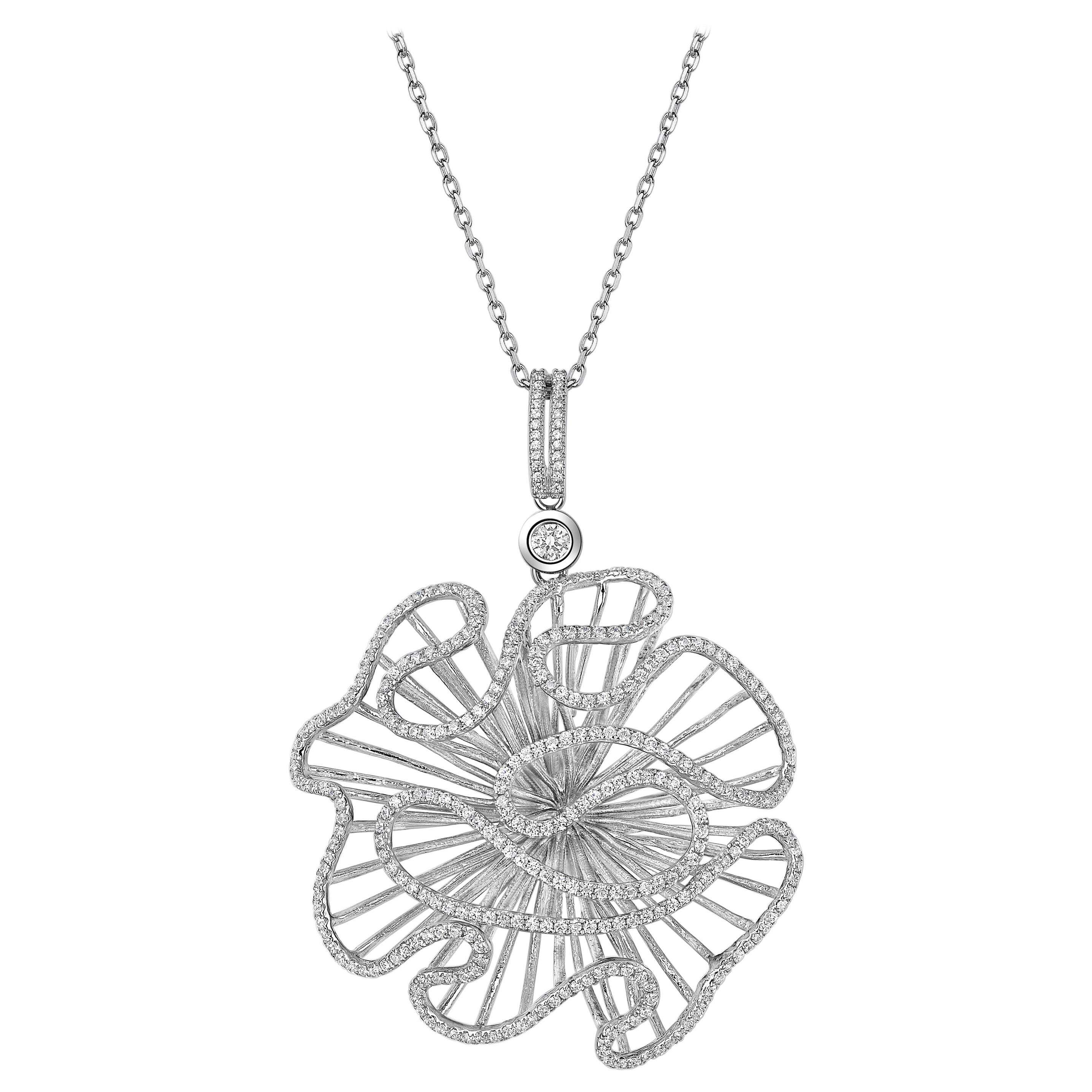 Fei Liu Cubic Zirconia Sterling Silver Statement Pendant Necklace