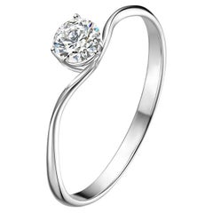 Fei Liu Diamond 18 Karat Gold Amara Wishbone Engagement Ring