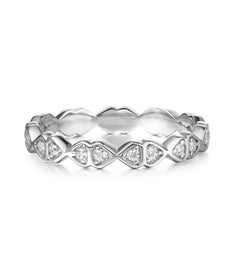 Fei Liu 0.13 Carat Diamond Platinum Lily of the Valley Wedding Eternity Ring