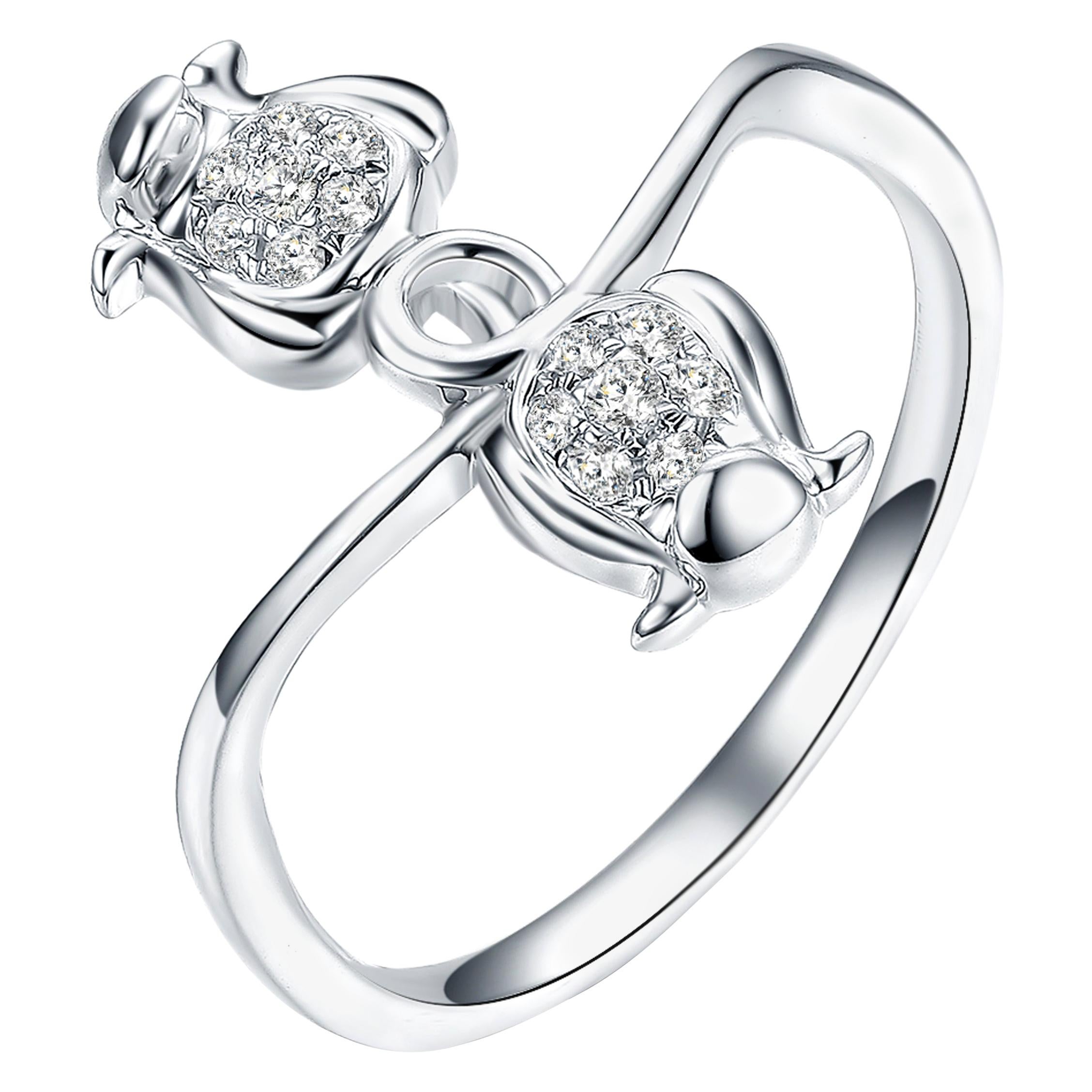 Fei Liu Diamond 9 Karat White Gold Fashion Ring