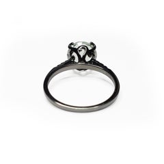 Fei Liu Green Amethyst Diamond Green Garnet 18 Karat Black Gold Fashion Ring