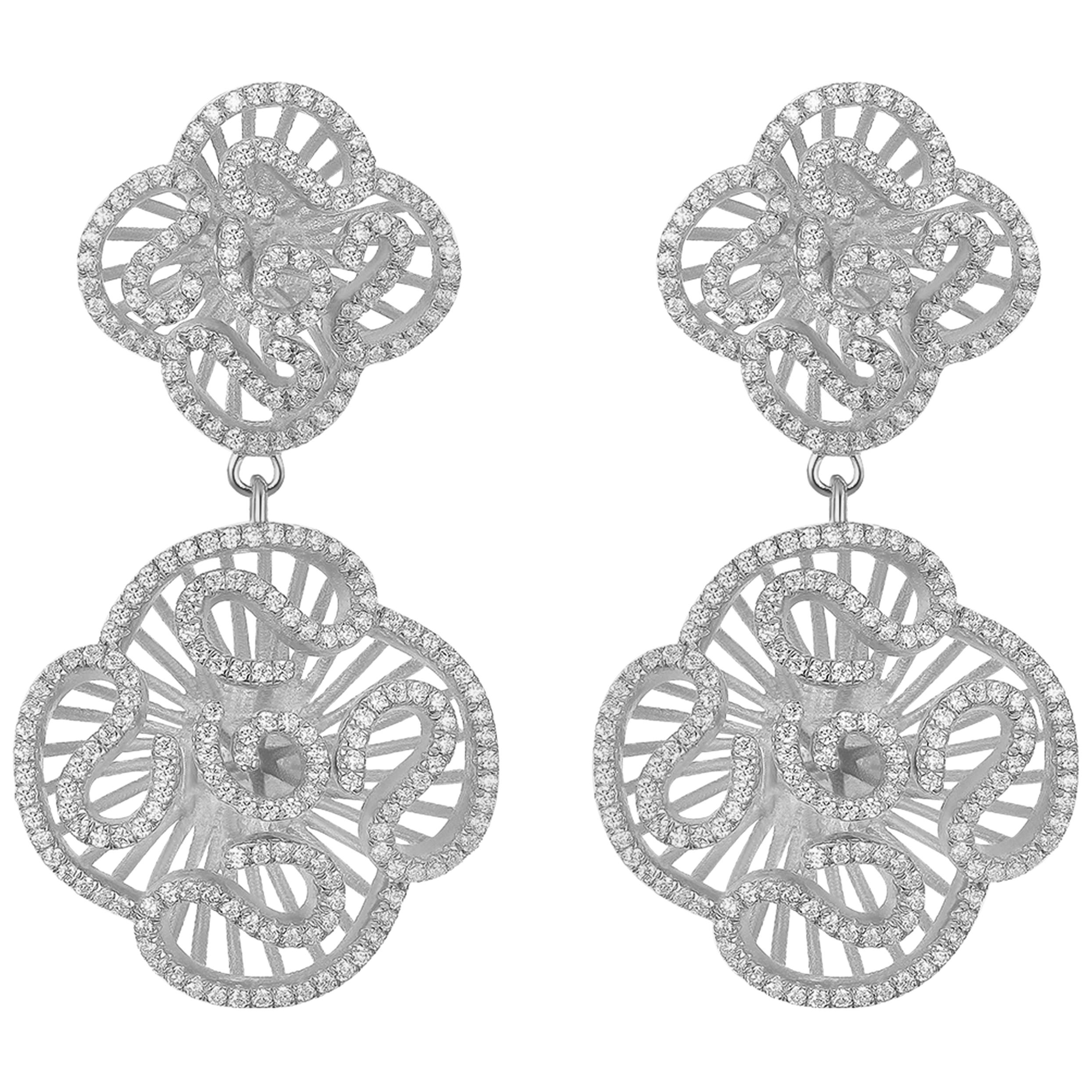 Fei Liu Boucles d'oreilles pendantes en argent sterling avec zirconia cubique de qualité AAAAA