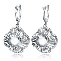 Fei Liu Hearts and Arrows Pink Cubic Zirconia Sterling Silver Drop Earrings