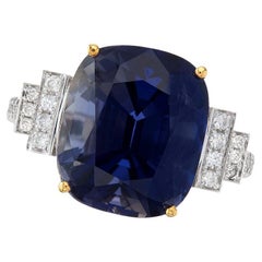 Fei Liu Anello Cocktail con Diamante Iolite 5,74ct in oro bianco 18 carati
