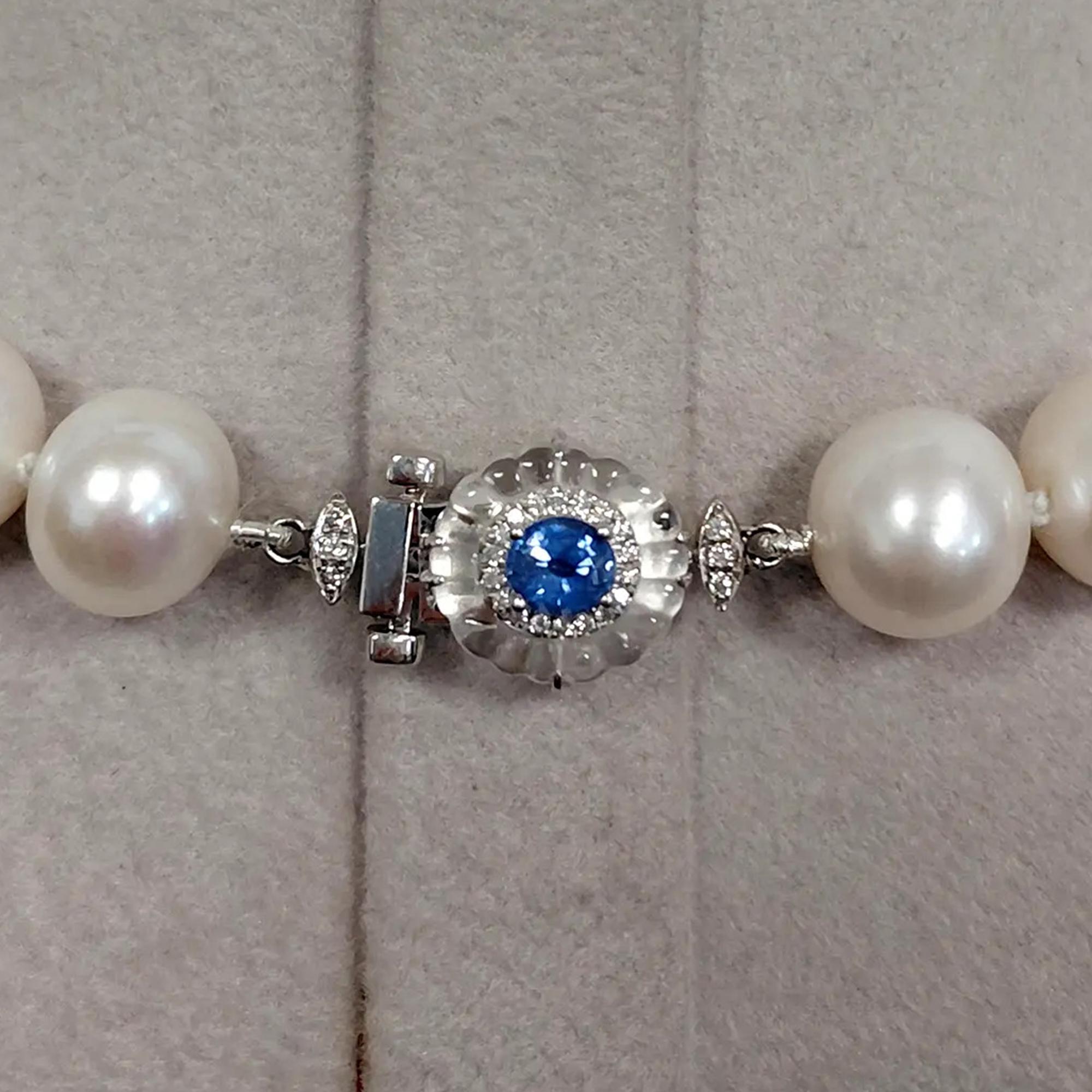 Taglio misto Collana di perle annodate di Fei Liu con chiusura in platino con gemme incastonate in vendita