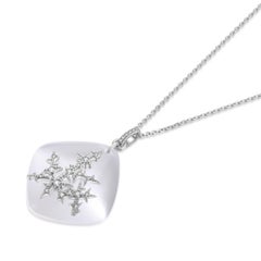 Fei Liu Limited Edition Cat's Eye Stone and CZ Snowflake Sterling Silver Pendant