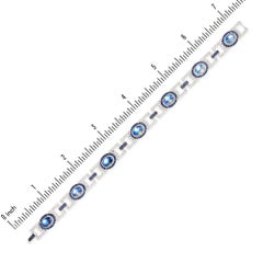 Fei Liu Moonstone Sapphire Diamond 18 Karat White Gold Bracelet