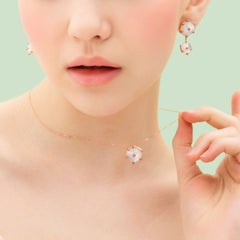 Fei Liu Mother of Pearl Pink Sapphire 18 Karat Rose Gold Hexagon Necklace